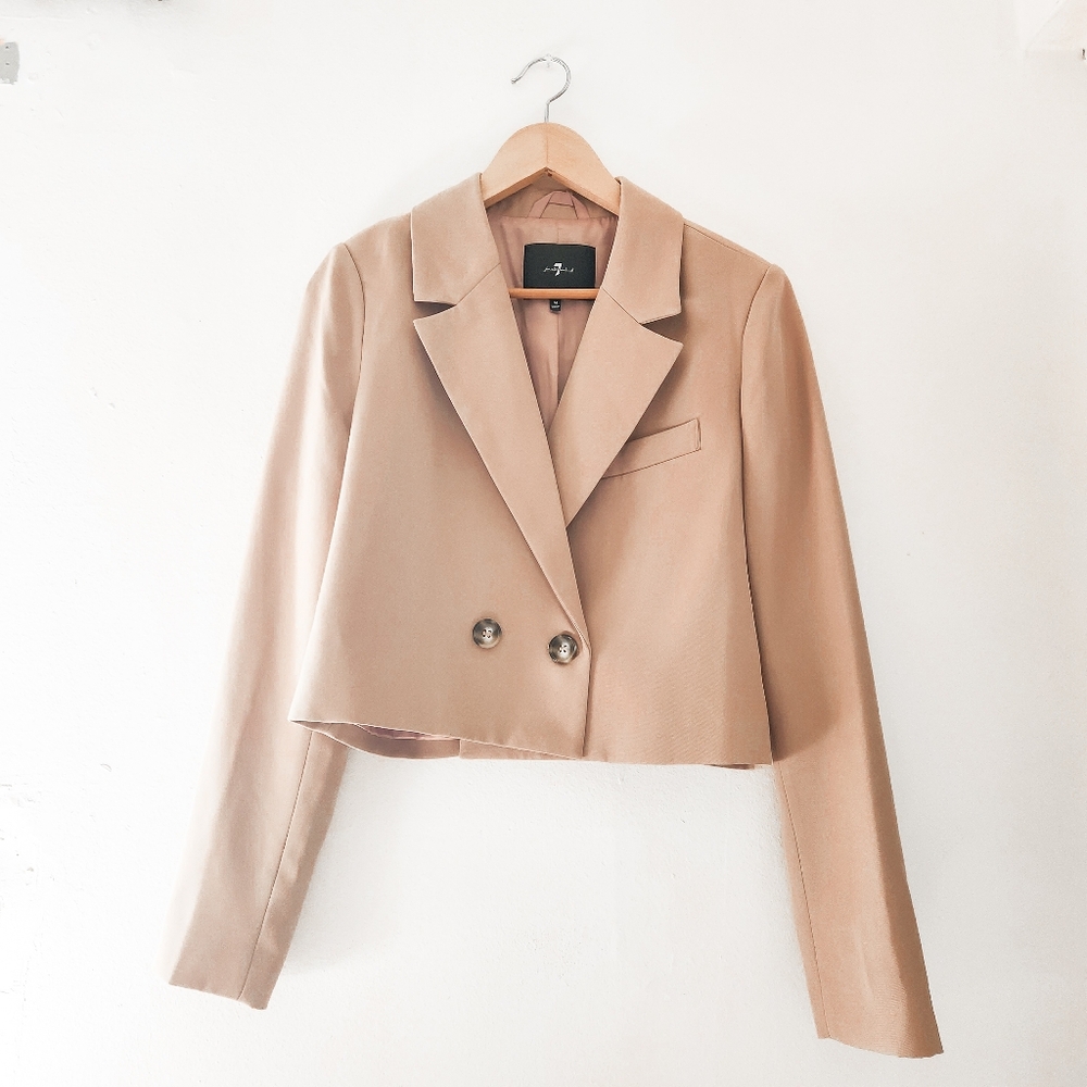 7 For all Mankind Blush Cropped Blazer